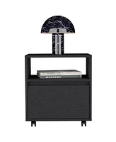 Stylish One Drawer Faux Wood Nightstand for Small Spaces