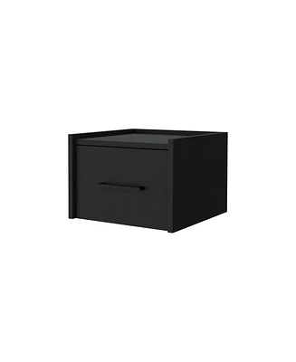 Floating Nightstand with One Drawer Faux Wood – Space-Saving Storage Solution
