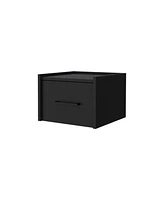 Floating Nightstand with One Drawer Faux Wood – Space-Saving Storage Solution
