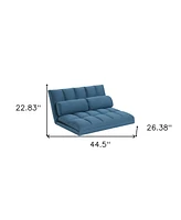 Convertible Futon Loveseat with Sleeper Function and Toss Pillows