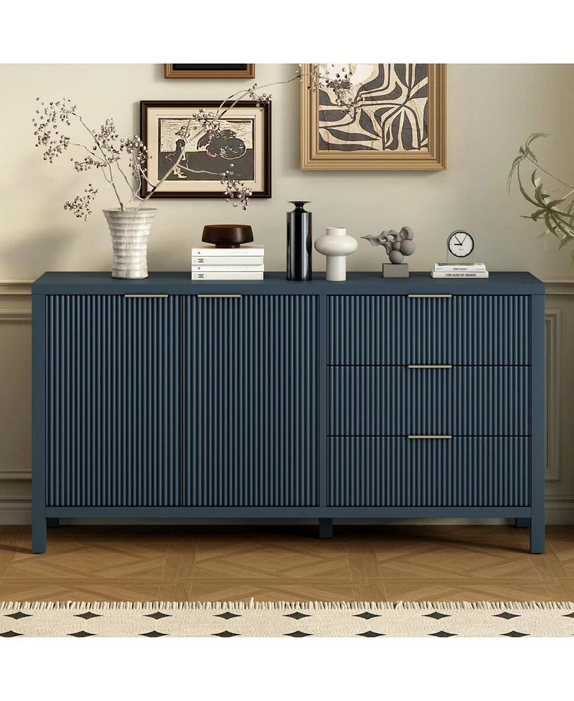 Minimalist Wave Sideboard - Entryway/Living Room Storage
