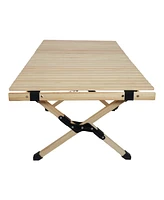 Portable Beech Wood Picnic Table - Foldable & Large