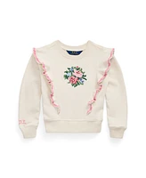 Polo Ralph Lauren Toddler and Little Girls Floral Ruffled Terry Sweatshirt