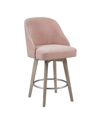 Madison Park 20" Wood Pearce Wide Counter Stool with Swivel Seat