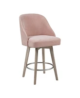 Madison Park 20" Wood Pearce Wide Counter Stool with Swivel Seat