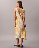 Calvin Klein Women's Geo-Print Asymmetrical-Hem Midi Dress