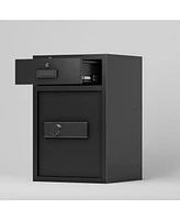 Business Coin Slot Safe - Electronic Lock, Keys, 23.6"x15.7"x14.5"