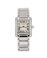 Pre-Owned Cartier Tank Francaise Quartz Watch in White Gold with Diamond Bezel 20mm
