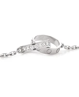 Pre-Owned Cartier Love Interlocking Necklace 18K White Gold and Diamonds