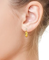 Effy Citrine (8-5/8 ct. t.w.) & Diamond (1/6 ct. t.w.) Drop Earrings in 14k Yellow Gold