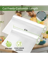 Bonsenkitchen Vacuum Sealer Rolls Bags, 6 Pack 3 Rolls 11" x 20' + 3 Rolls 8" x 20' Commercial Grade Bpa Free Bag Rolls, Durable Customized