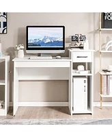 Compact Computer Desk with Drawer and Cpu Stand