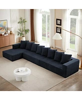 Chenille Modular Sofa – Modern Upholstered Sectional Couch with Plush Seating, Fixed Cushions, and Versatile Design for Living Room, Bedroom