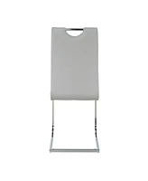 Glass and Pu Dining Set: 1 Round Table, 6 Grey Chairs