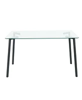 Black and Glass Dining Table Set for 5