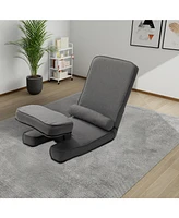5-in-1 Convertible Sofa Bed with Tray, Gaming Chair with Adjustable Back Support (Dark Grey)