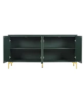 Modern Olive Green Sideboard - 60" with Storage & Rebound Doors