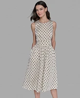 Karl Lagerfeld Paris Women's Hammered Satin Midi Dress