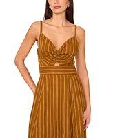 1.state Women's Printed Twist-Front Sleeveless Maxi Dress
