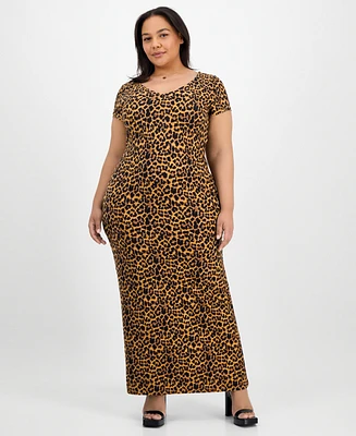 Derek Heart Trendy Plus V-Neck Bodycon Maxi Dress