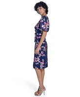 Jessica Howard Women's Floral-Print Puff-Sleeve Sheath Dress