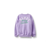 Cotton On Little Girls Little/Big License Sammy Fleece Crew-Bluey