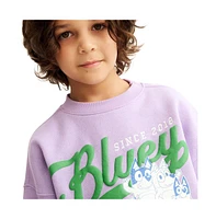 Cotton On Little Girls Little/Big License Sammy Fleece Crew-Bluey