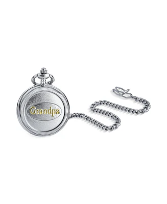 Bling Jewelry Skeleton Pocket Watch for Grandpa with Chain