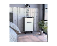 Stylish Contemporary Nightstand in Smokey Tone for Bedroom Storage