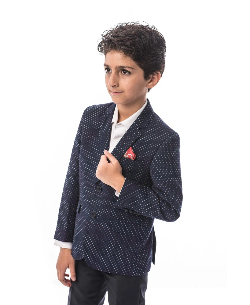 Elie Balleh Toddler Navy Slim Fit Digital Rain Blazer