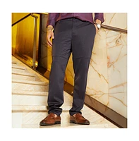 Campus Sutra Men's Midnight Black Panel-Waffle Chino Trousers
