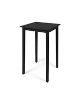 Outdoor Minimalist Acacia Wood Square Bar Table - Dark Gray