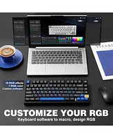 Yunzii AL75 Wireless Mechanical Gaming Keyboard,Full Aluminum Cnc,75% Layout,Bt/2.4G/Wired,Hot Swap,Creamy Switches,Tkl Gasket,Rgb Backlight,Programma