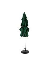 9ft 3-Tier Auto-Tilt Patio Umbrella - Dark Green (Base Not Incl.)