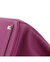 Pre-Owned Hermes Birkin 30 Handbag Purple Swift with Palladium Hardware