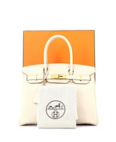 Pre-Owned Hermes Birkin 30 Handbag Light Clemence with Gold Hardware
