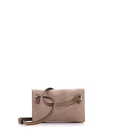 Pre-Owned Hermes Double Snap Pochette Crossbody Grizzly with Swift