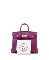 Pre-Owned Hermes Birkin 25 Handbag Purple Swift with Gold Hardware