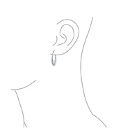 Bling Jewelry Boho Tribal Lightweight Hollow Puff Ribbed Scalloped Twist Rope Cable Style Oval Tube Hoop Earrings .925 Sterling Silver Medium Size Hoo