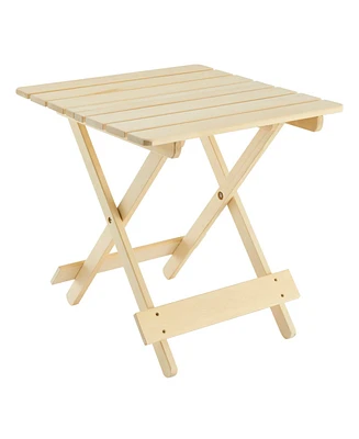 Folding Square Patio Table - Solid Wood