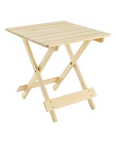 Folding Square Patio Table - Solid Wood