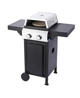 2-Burner Propane Bbq Grill with Pizza Box & Foldable Table