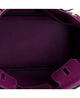 Pre-Owned Hermes Birkin 25 Handbag Purple Swift with Gold Hardware