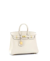Pre-Owned Hermes Birkin 25 Handbag Light Swift with Gold Hardware