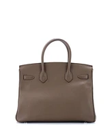 Pre-Owned Hermes Birkin 30 Handbag Brown Epsom with Palladium Hardware
