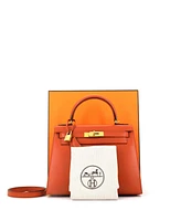 Pre-Owned Hermes Kelly 28 Handbag Orange Tadelakt with Gold Hardware