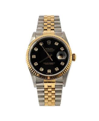 Pre-Owned Rolex Oyster Perpetual Datejust Automatic Watch in Stainless Steel and Gold with Diamond Markers 36mm