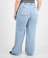 On 34th Trendy Plus High-Rise Relaxed-Fit Wide-Leg Sailor Jeans, Exclusively at Macy's