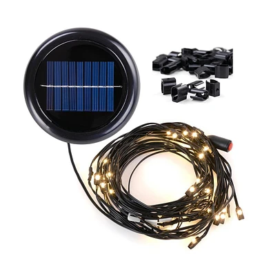 40 Led Solar String Light Warm White for 9ft 8-Rib Outdoor Patio Offset Aluminum Umbrella