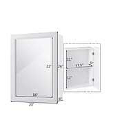 Mirrored Bathroom Medicine Cabinet with Single Door and Adjustable Shelf